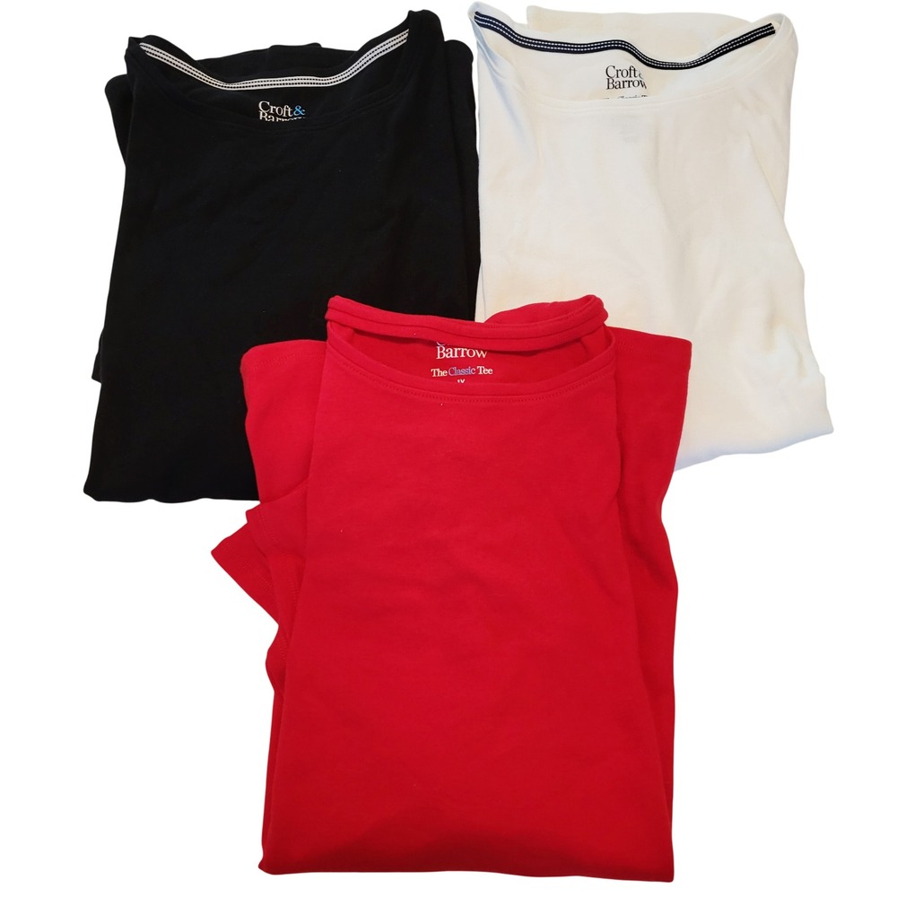 Croft & Barrow Womens‎ 1X Bundle Basic Crew Neck Short Sleeve T Shirts NWOT